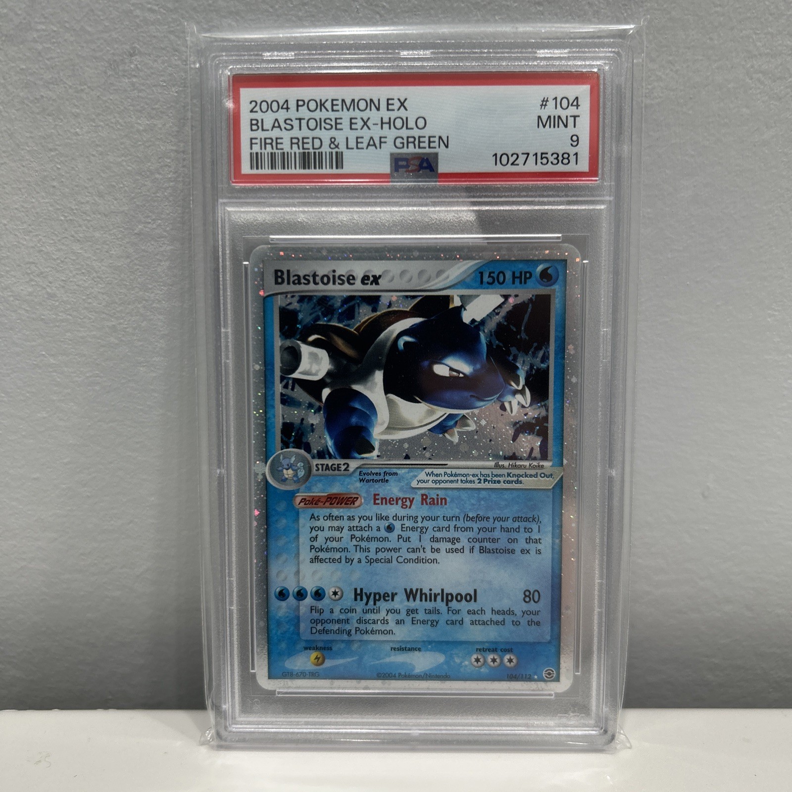 Pokemon Blastoise ex Fire Red Leaf Green Holo #104/112 PSA 9 MINT (Clean Card!)