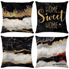 Throw Pillow Covers 18x18 Set of 4 Farmhouse 18" x 18" Pack of 4 Black White