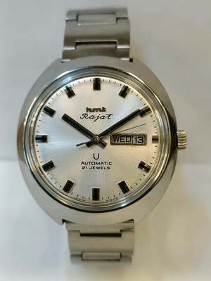 ORIGINAL HMT RAJAT 21J AUTOMATIC SILVER DIAL INDIA MEN'S WORKING