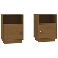 Nachttische2Er Set Honigbraun 40X34X55 Cm Massivholz Kiefer