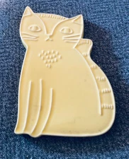 DANICA STUDIO YELLOW CERAMIC CAT KITTEN TRIVET  WALL DECOR