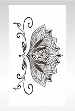 black lace lotus flower temporary tattoo boho gift idea