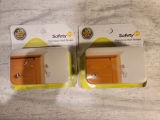 Safety 1st White Plastic Furniture Wall Straps New Sealed Lot of Two