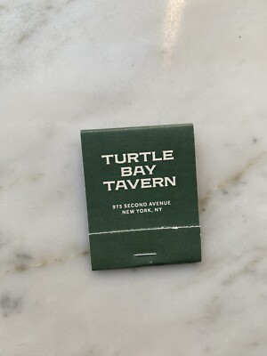 Turtle Bay Tavern, New York City Restaurant, Classic Unstruck Matchbox