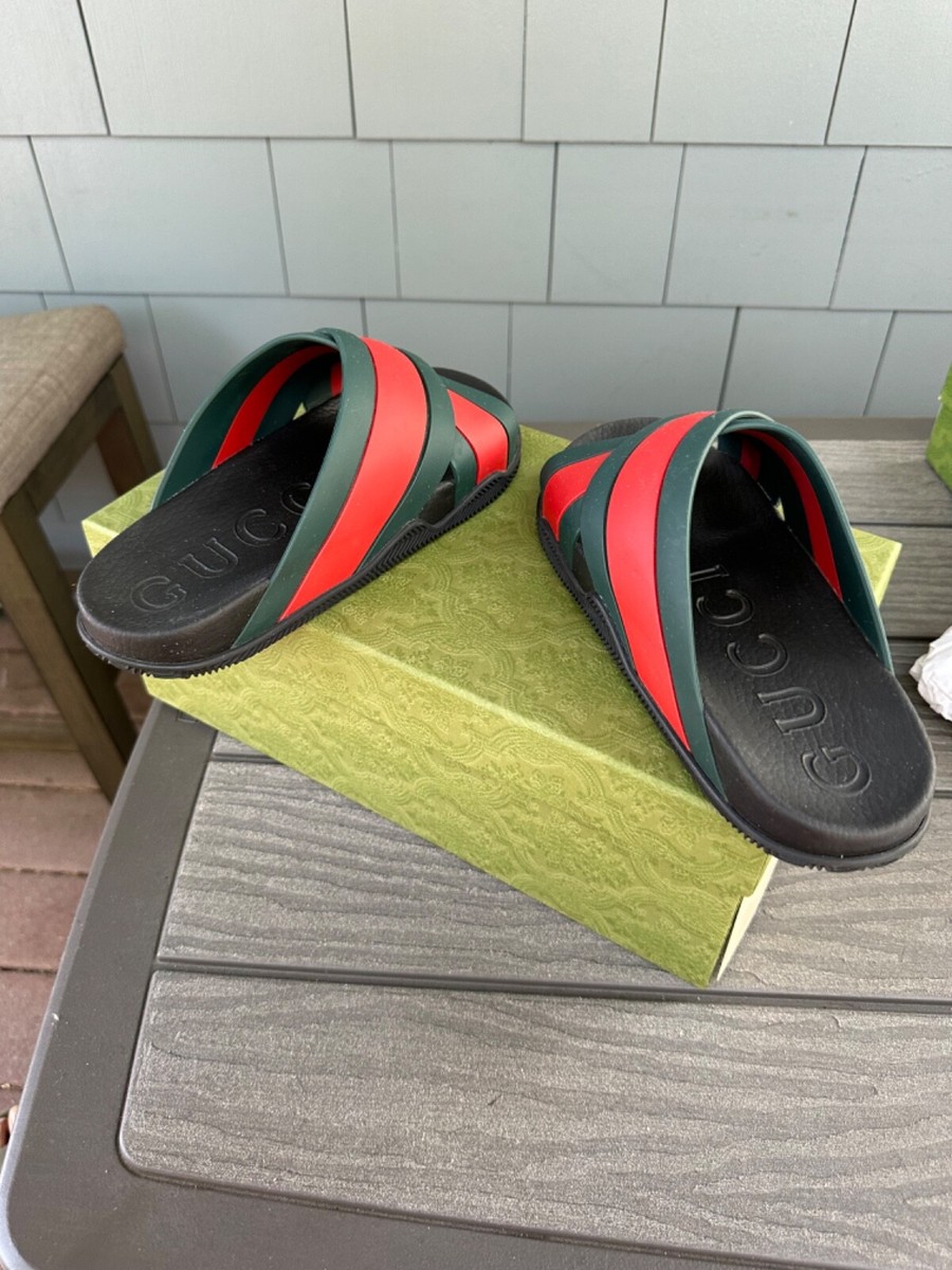 Gucci Rubber Slide Crisscross sz 9-9.5 | eBay