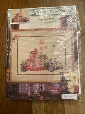 Just CrossStitch Forget-Me-Nots KIT  Picking Wildflowers'' NEW! Angela Pullen