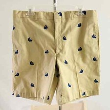 Vintage Khaki Shorts Men 35” waist Sailboat Embroidered Made in USA