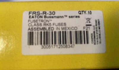 10 Stück, NEU Bussmann FRS-R-30, Sicherungen RK5, 30A, 600V. Neu im Karton, 10 Stück - Bild 1 von 3