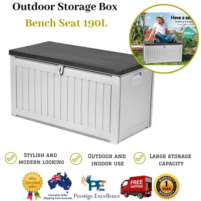 NEW Indoor and Outdoor Storage Box Heavy-duty Bench Seat 190L Rust-free