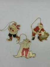 Merrimack Publishing Die Cut Heavy Cardboard 1986 Santa Claus Ornaments, 3-pc