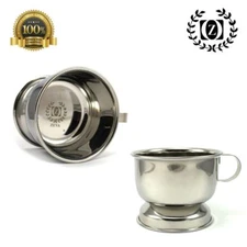 HIGH POLISHED STAINLESS STEEL SHAVING BOWL CUP FOR SOAP/CREAM WITH HANDLE