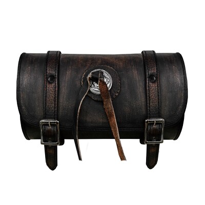 Leather Touring Motorbike Distressed Brown Tool Bag Motorcycle Luggage