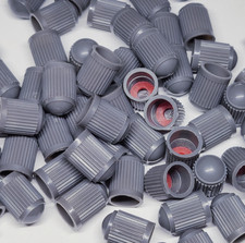 Gray Tire Valve Caps Style 2 - Plastic - Sets Of 10 25 50 Or 100 - Universal
