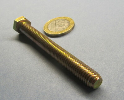 Bolt, Zinc Yellow Steel 8.8 Metric, FT, M8 x 1.25 x 70 mm Length, 5 Pc