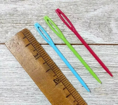 plastic crochet crafts yarn sewing needle large hole knit random pick 3pc