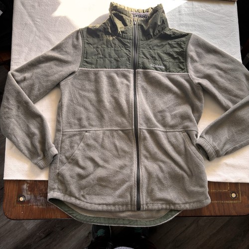 Giacca pile Columbia verde militare 2 toni trapuntata Gorpcore outdoor donna taglia M - Foto 4 di 16