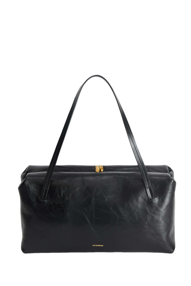 ショルダーバッグ・ポシェット JIL SANDER BLACK LEATHER MEDIUM GOJI PILLOW SHOULDER BAG JIL SANDER Goji Pillow Medium $3350 Black Leather Shoulder