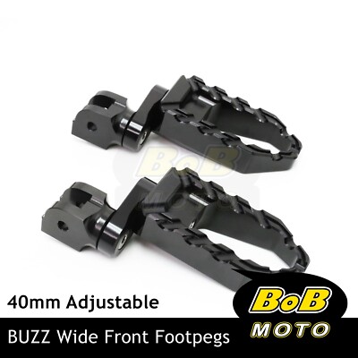 BLACK Front Foot Pegs 40mm Extension BUZZ For Yamaha Tracer 900 GT 19-20