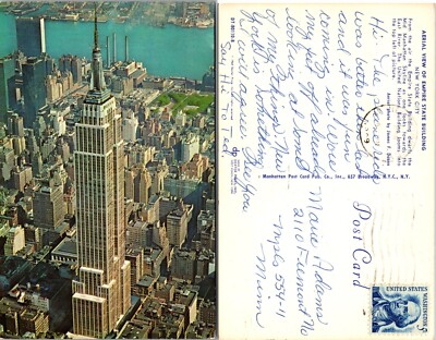 Aerial View Empire State Building New York City NY Postcard
