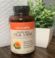 NatureWise Elite CLA 1300 Maximum Potency, 95% CLA Safflower Oil Workout Support