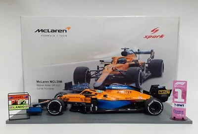 Modèle D'Auto SPARK 1:18 Die Cast F1 McLaren Mercedes Ricciardo GP Italie 2021 - Photo 1/4