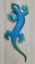 GECKO METAL WALL HANGING LIZARD POOL PATIO DECOR BEACH TROPICAL TIKI 18" LIZARD