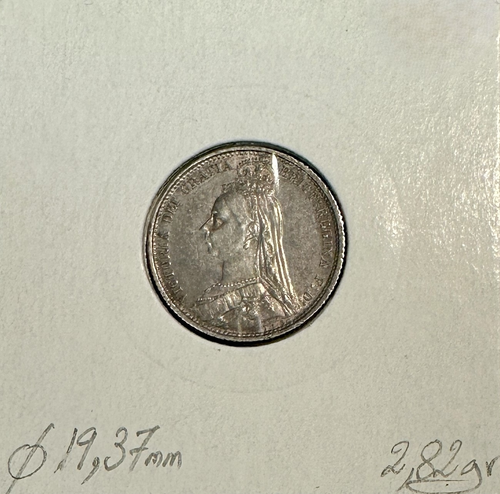 ROYAUME-UNI / GRANDE BRETAGNE (6 Pence 1887) Monnaie en Argent // Qualité : TTB - Imagen 2 de 2