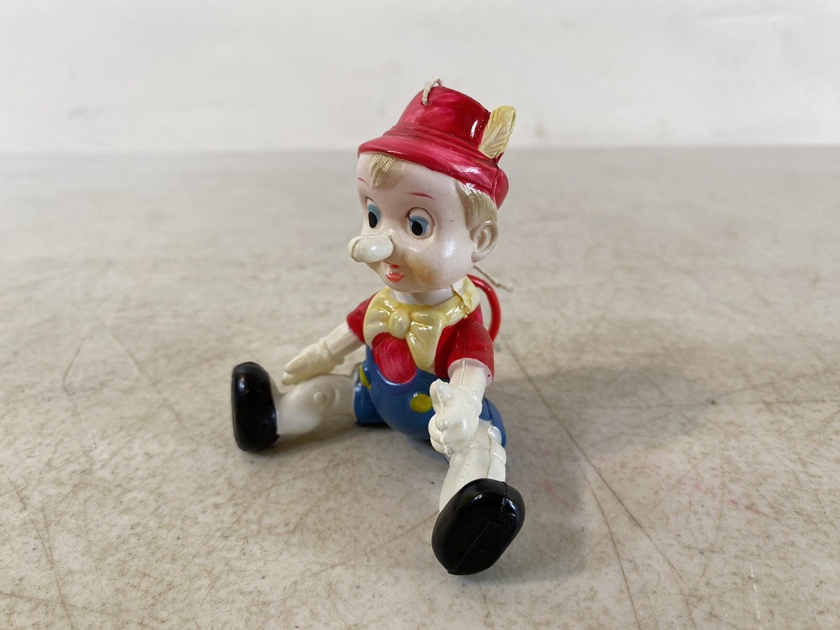 Rare Vintage Celluloid Pinocchio Ring On A String Toy Antique