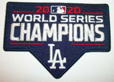 Los Angeles Dodgers~2020 World Series~Embroidered Patch~4'' x 2 7/8''~Iron Sew On