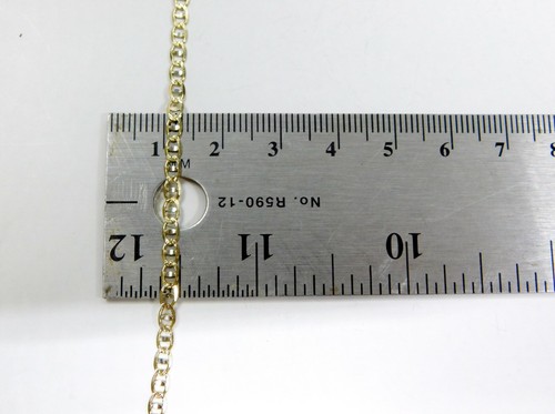 Beautiful Solid 14K Yellow White Gold Mariner Anchor Chain Necklace 24" unisex - Picture 9 of 12