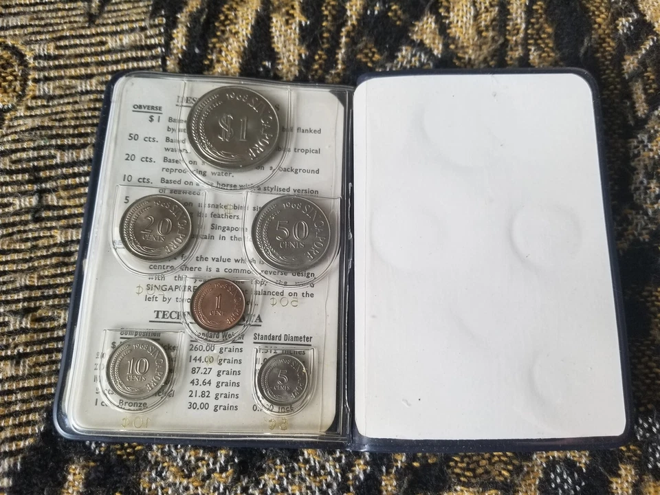 Singapore 1968 Uncirculated Mint Set in Dark Blue Wallet Tariff Incl - Image 4 of 4