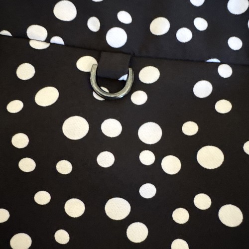 Adrianna Papell Women's Pants Size 14 White Polka Dot Tapered Stretch - Picture 6 of 7