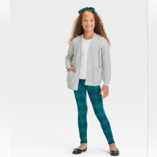 Girl's Cat & Jack Plaid Leggings, Size: XS 4/5 - Picture 3 of 6