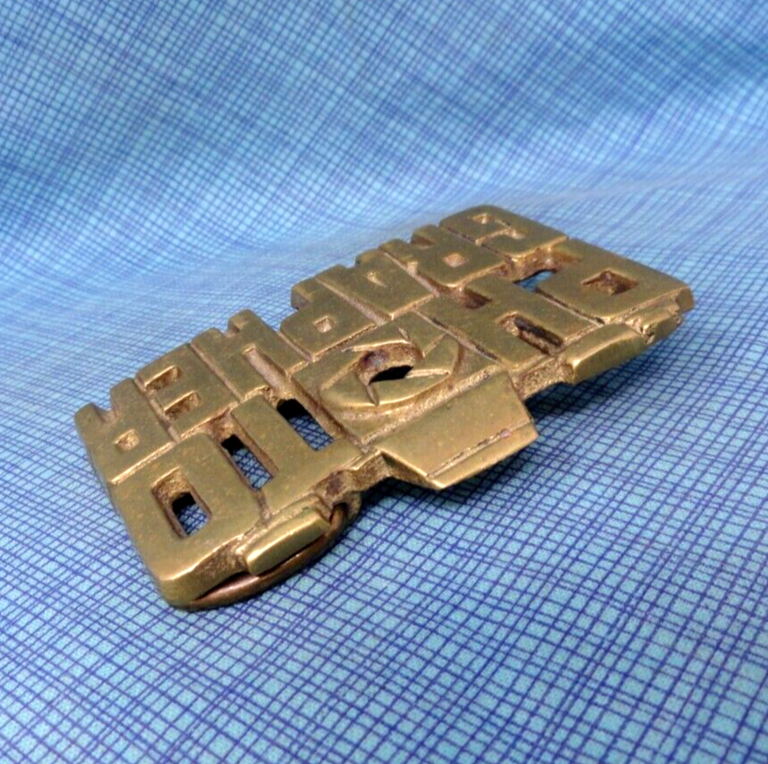 Photographer Belt Buckle Occupational Pictures Brass Vtg 80s