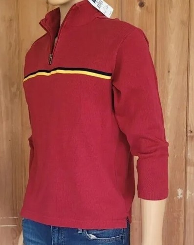 GAP Junior's Burgundy Pullover Sweater 3/4 Zip Long Slve 100% Cotton Sz L (10) - Picture 10 of 22