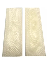 2  Ivory Snake Juma .187 " 3/16" Scales 2" x 6" - Knife Handle Material 