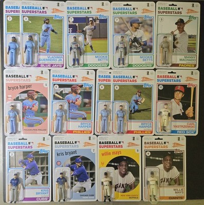 Topps Big League Baseball 14 Figure Lot MOC Mookie Harper Vlad Super 7 MLB 