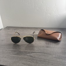 Ray-Ban RB3625 Aviator Sunglasses 9196/31 58-14 Gold Frame Green Lenses Case