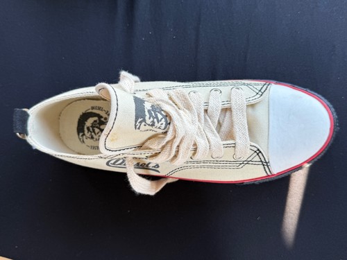 VTG RARE DIESEL Footwork Division DSL Symbol Beige Canvas XDI 6500 Euro 41 US 8 - Picture 5 of 18