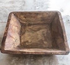 Vintage Hand Carved Wooden Dough Bowl Primitive Rustic Farmhouse Decor 12