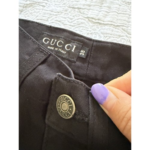 Vintage Zamasport For Gucci 1990s Black Denim Straight Leg Jeans Sz 38 XS - Afbeelding 2 van 9