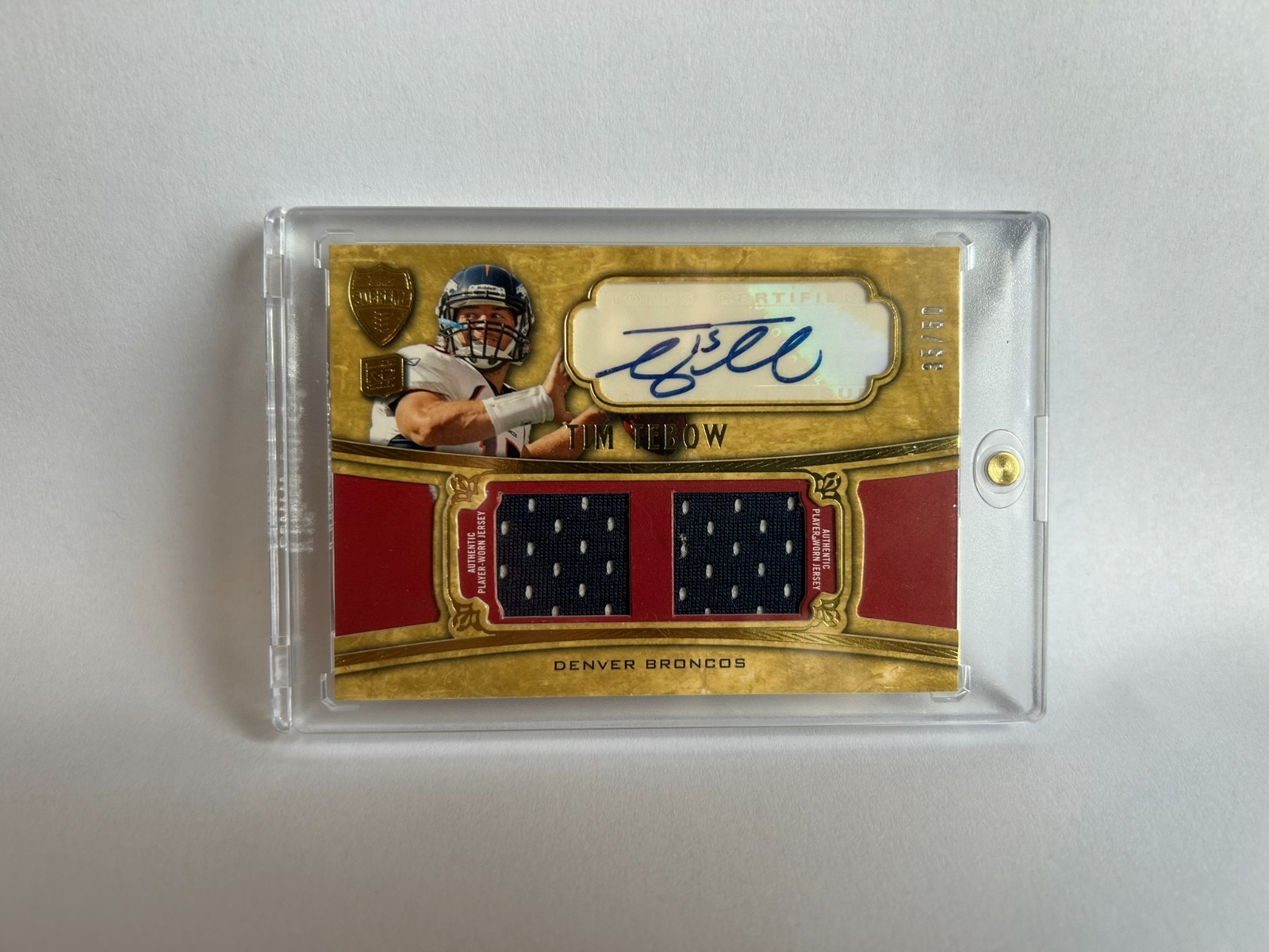 Tim Tebow Finest Dual Relics Autograph #TT Base