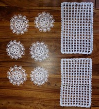 8 Teile NEU Konvolut Spitzendeckchen H&auml;keldeckchen Handmade