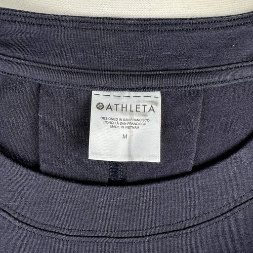 LN Athleta With Ease Tee MEDIUM Black Wicking Yoga Top Soft Breathable Relaxed - Picture 16 of 16