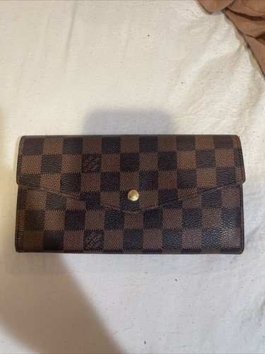 Louis Vuitton Portefeuille Womens Checkered Damier Ebene Clutch Wallet