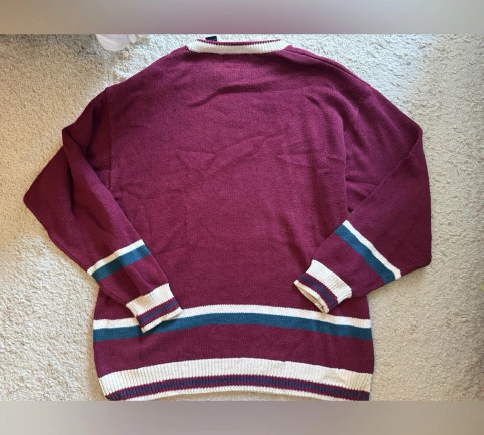 Vintage Par Four Sweater Mens 2XL Red Golf Heavyweight Knit Crewneck Pullover - Image 3 of 4