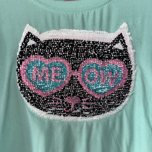 Girls 10-12 Cat Lovers Outfit Set 3 Long Sleeve Tshirts 1 pair Leggings Medium - Picture 14 of 16