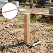 10 pcs Wooden Property Stakes: 11.8" Layout Line Markers - Wood Ground Marker