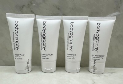 4 BODYOGRAPHY Professional Skin&Hair~Bath Wash/Lotion/Shampoo/Conditioner~TRAVEL