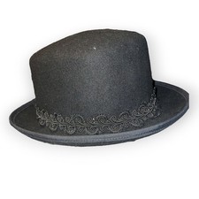 Vintage 100 percent wool black hat Street Smart by Betmar made in the USA EUC